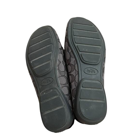 Coach Black Gray Monogram Odette Loafers Sz 8 - Picture 6 of 7